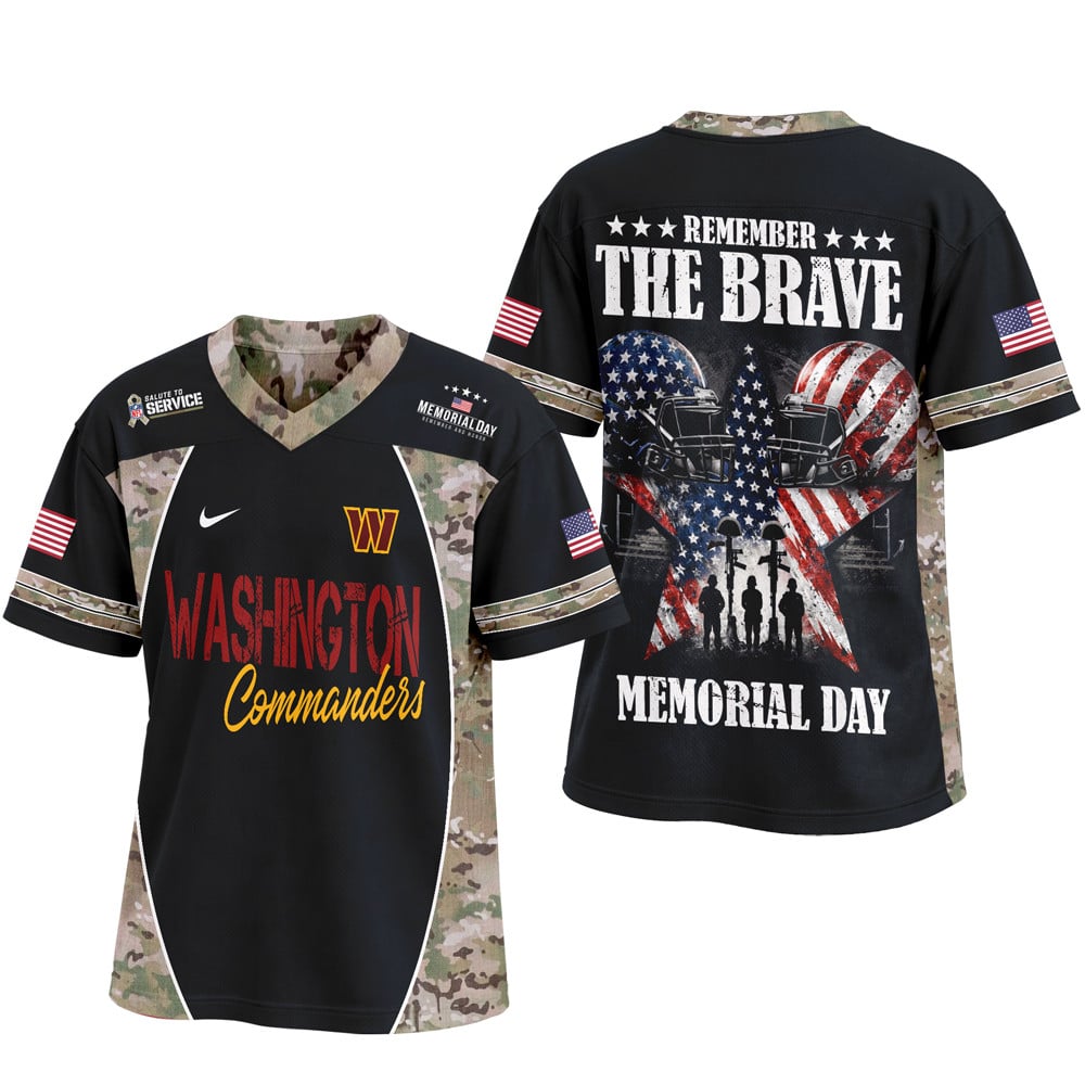 Washington Commanders | Premium NFL Memorial Day V-neck Baseball Jersey - Image 4