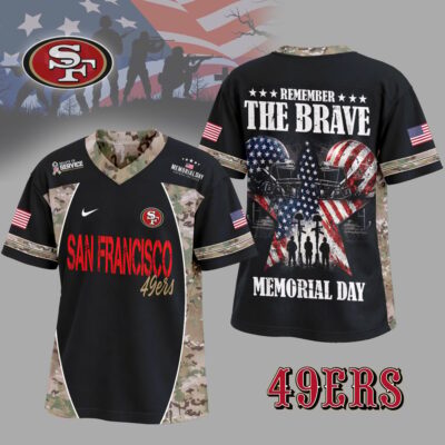 San Francisco 49ers | Premium NFL Memorial Day V-neck Baseball Jersey