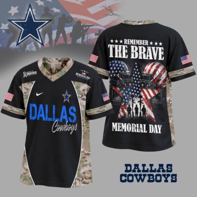 Dallas Cowboys | Premium NFL Memorial Day V-neck Baseball Jersey - XL