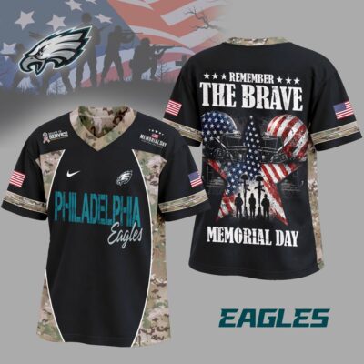 Philadelphia Eagles | Premium NFL Memorial Day V-neck Baseball Jersey