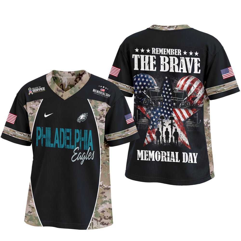 Philadelphia Eagles | Premium NFL Memorial Day V-neck Baseball Jersey - Image 4