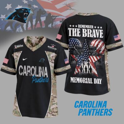 Carolina Panthers | Premium NFL Memorial Day V-neck Baseball Jersey - 3XL