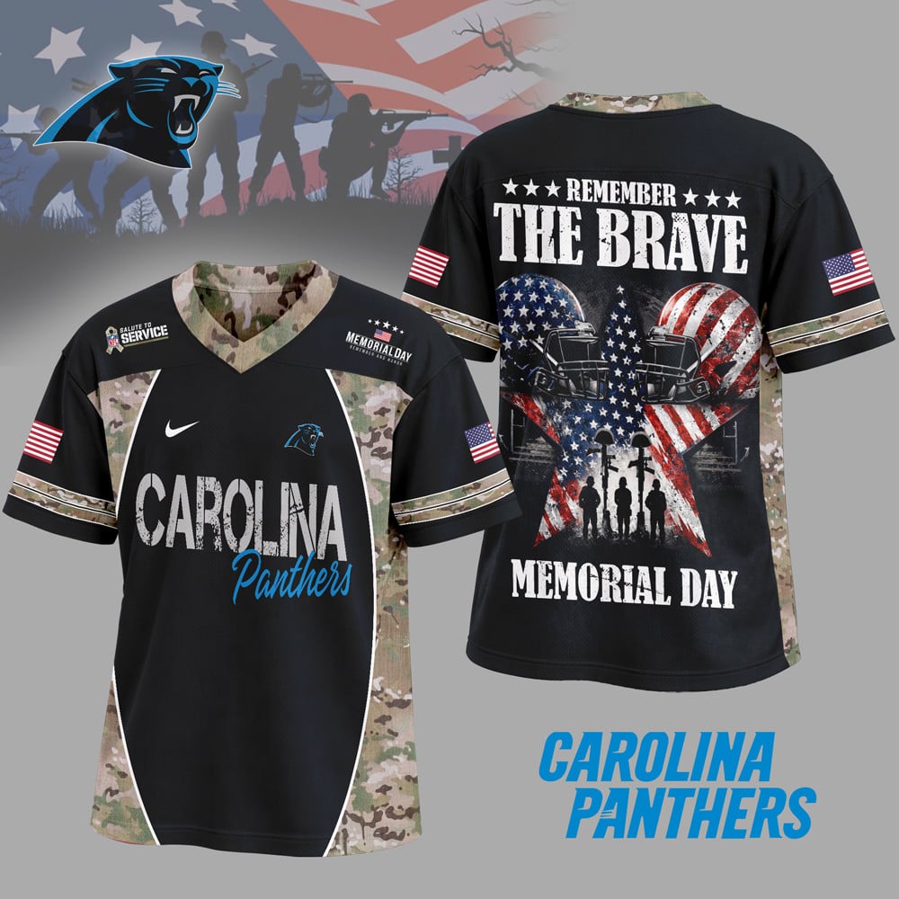 Carolina Panthers | Premium NFL Memorial Day V-neck Baseball Jersey
