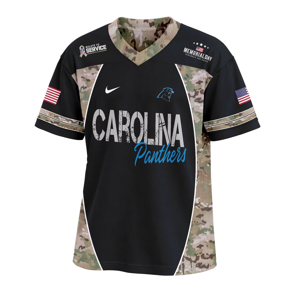 Carolina Panthers | Premium NFL Memorial Day V-neck Baseball Jersey - Image 2
