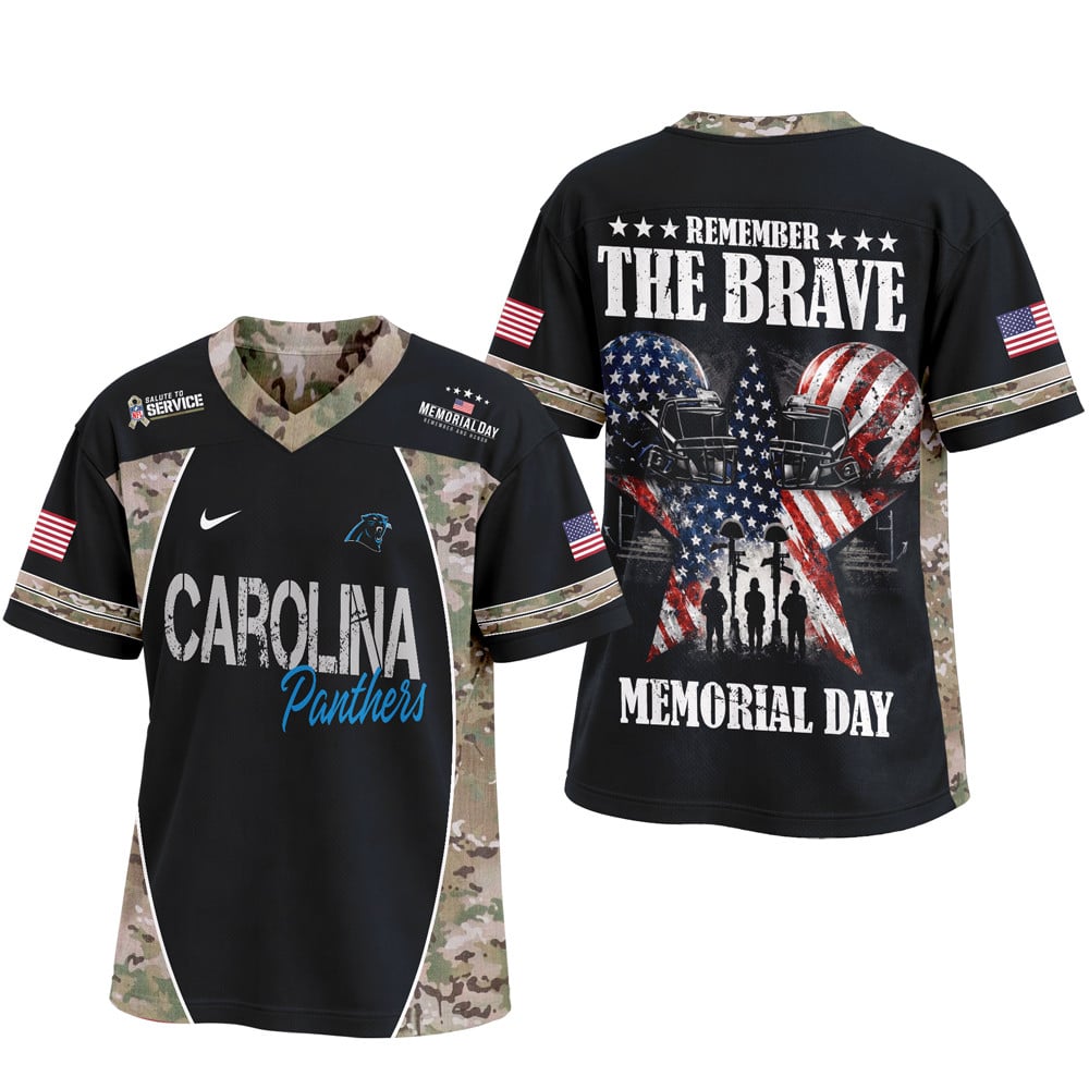 Carolina Panthers | Premium NFL Memorial Day V-neck Baseball Jersey - Image 4