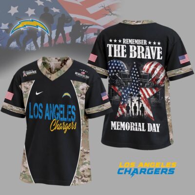 Los Angeles Chargers | Premium NFL Memorial Day V-neck Baseball Jersey