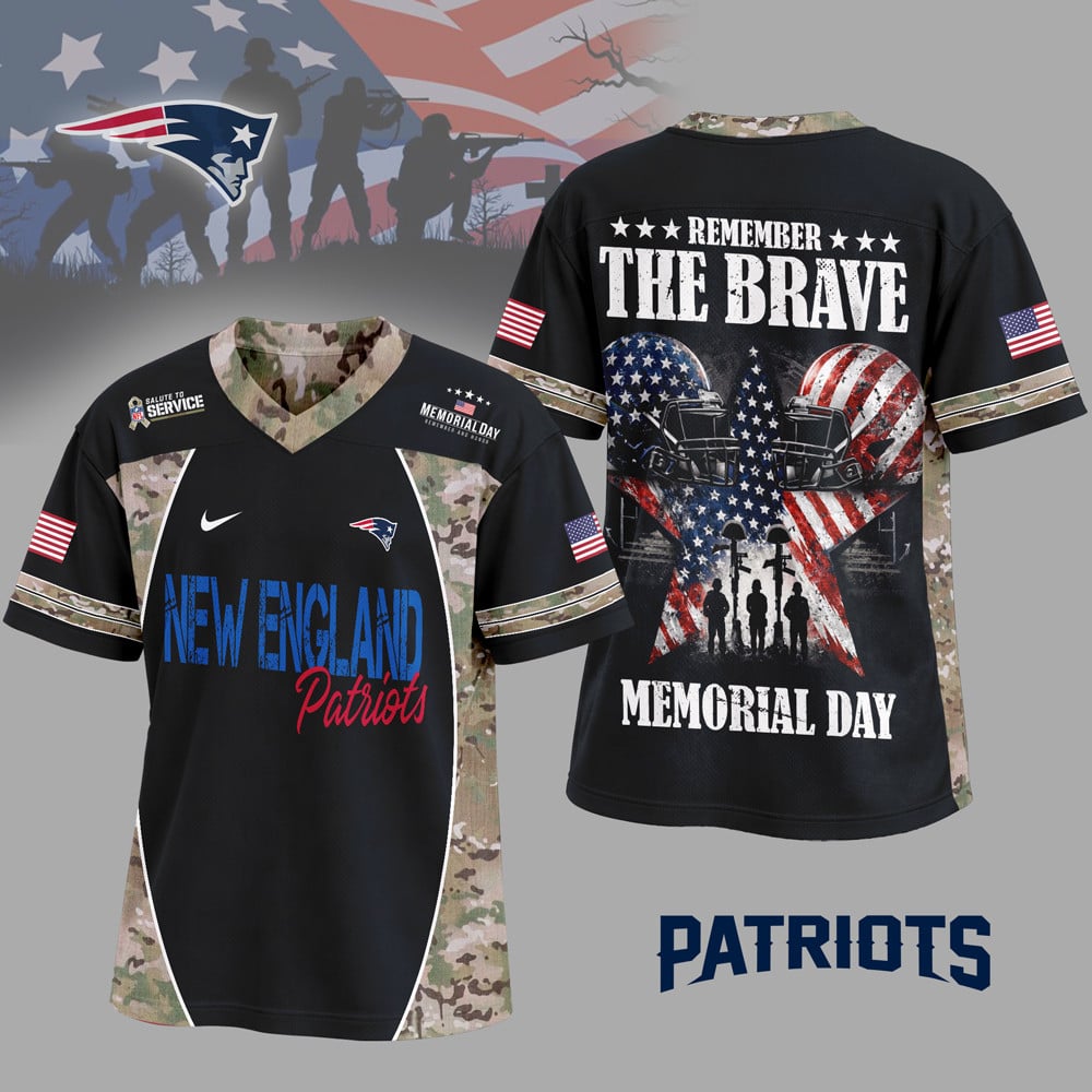 New England Patriots | Premium NFL Memorial Day V-neck Baseball Jersey