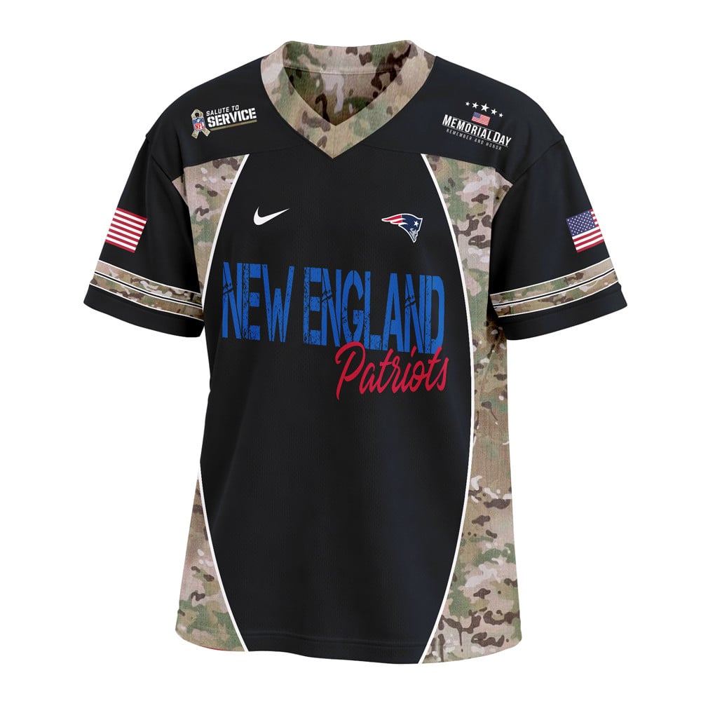New England Patriots | Premium NFL Memorial Day V-neck Baseball Jersey - Image 2