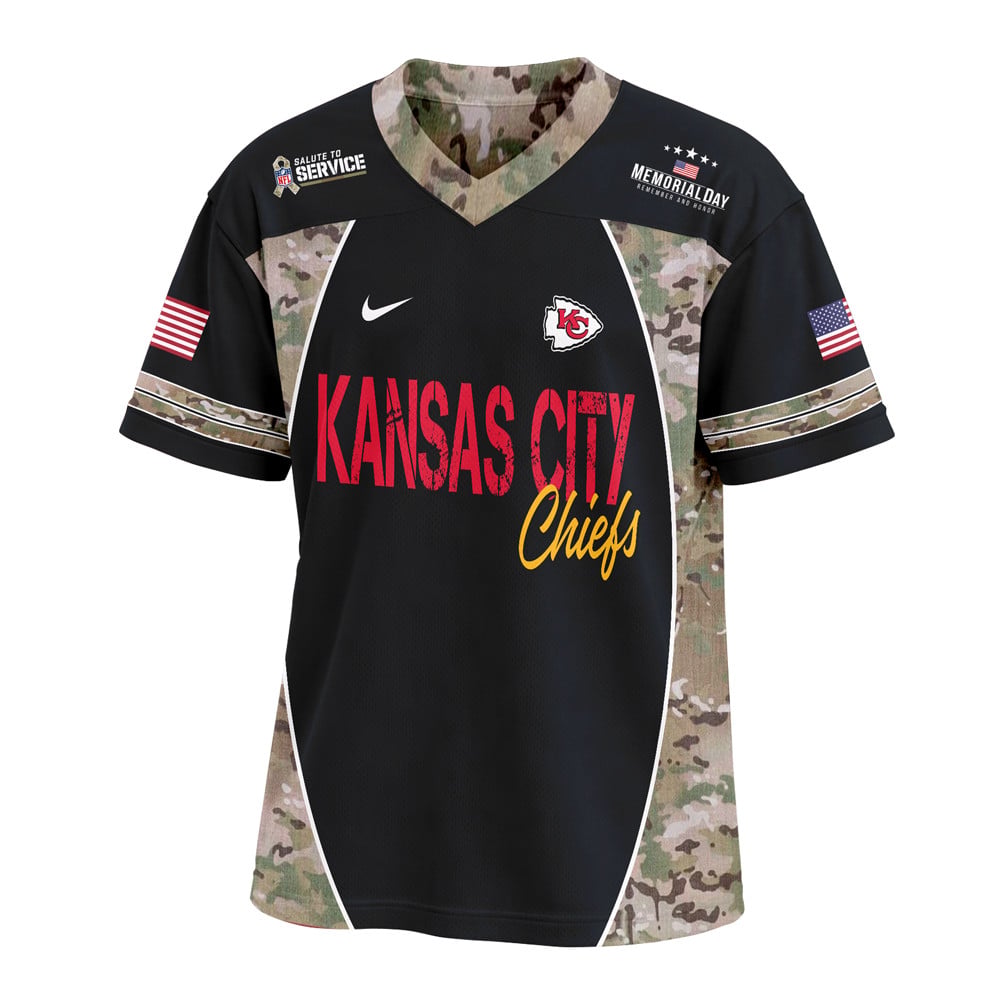 Kansas City Chiefs | Premium NFL Memorial Day V-neck Baseball Jersey - Image 2