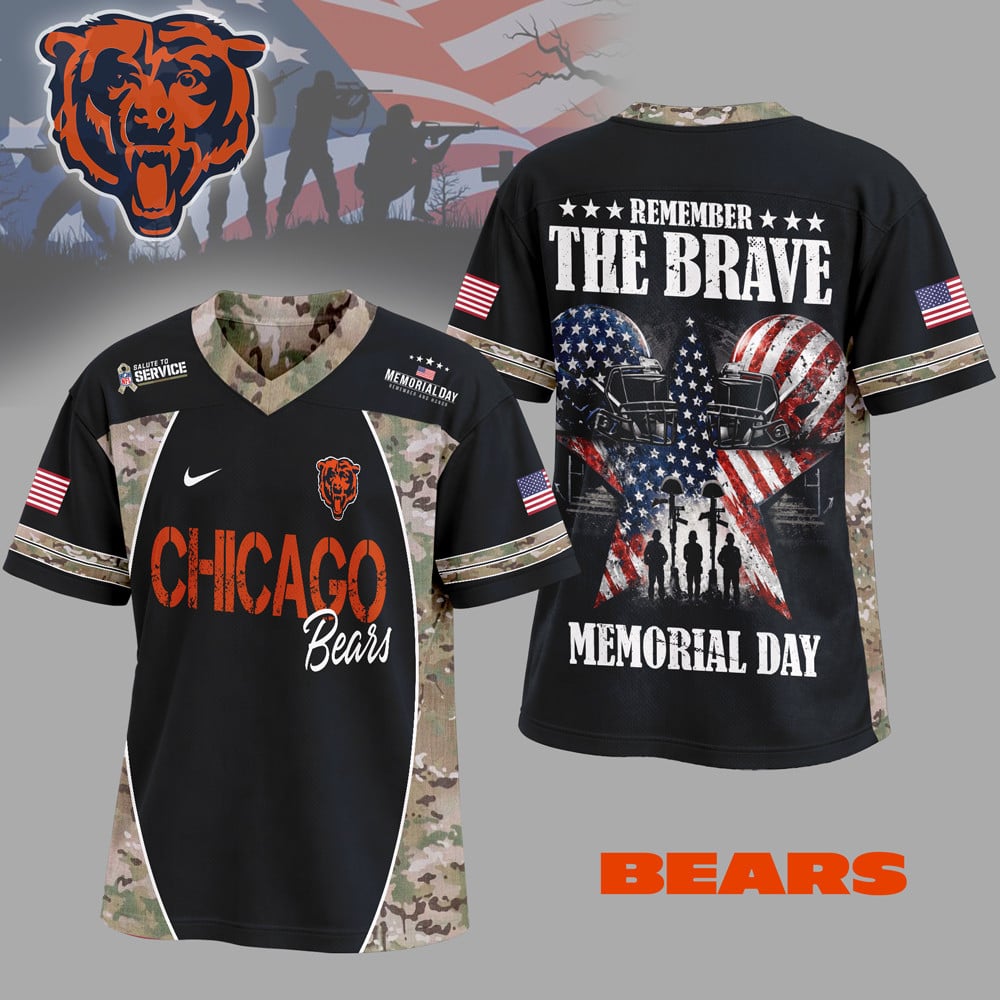 Chicago Bears | Premium NFL Memorial Day V-neck Baseball Jersey