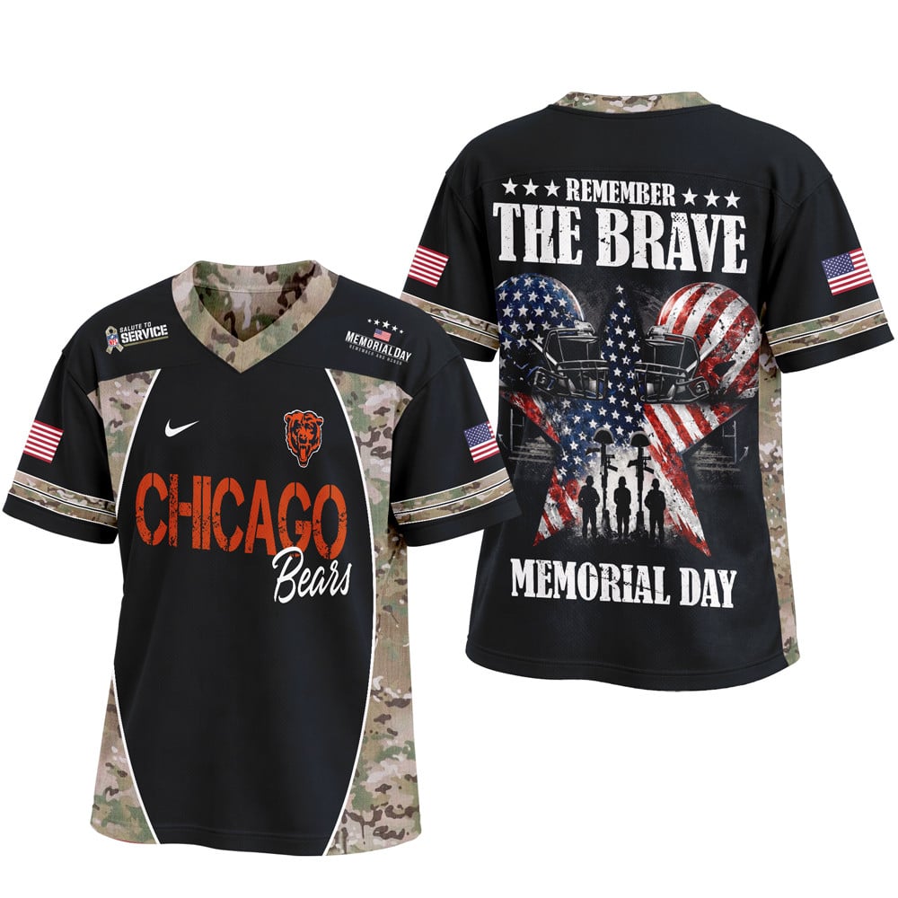 Chicago Bears | Premium NFL Memorial Day V-neck Baseball Jersey - Image 4