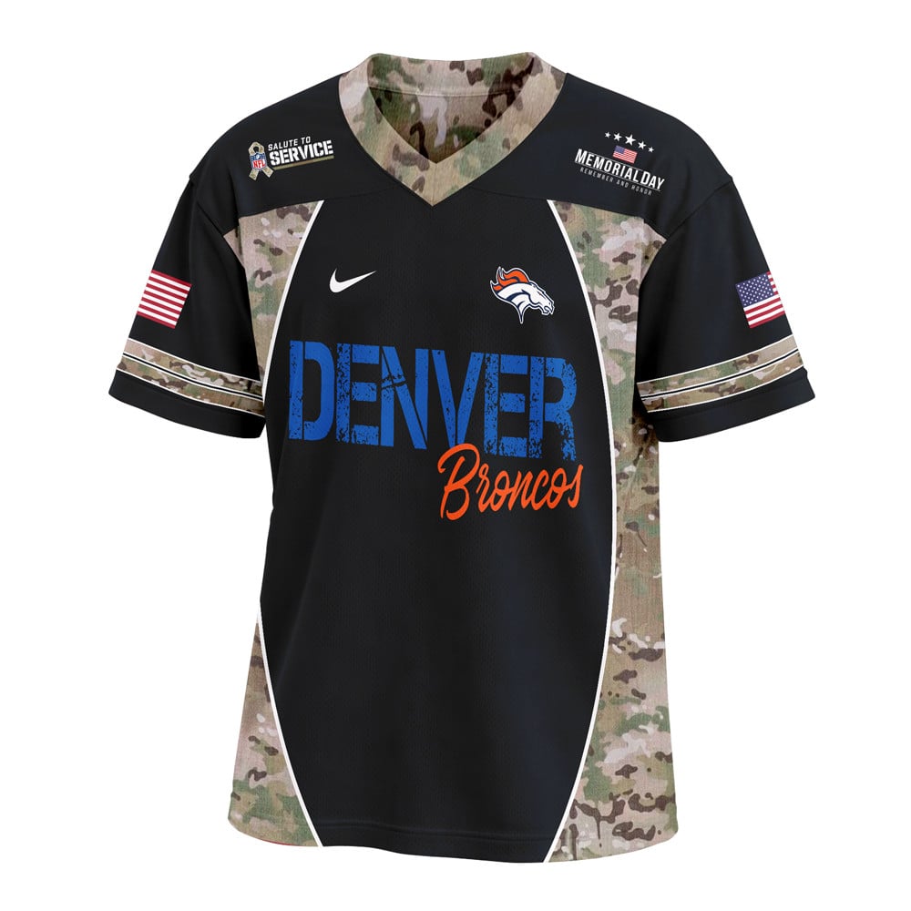 Denver Broncos | Premium NFL Memorial Day V-neck Baseball Jersey - Image 2