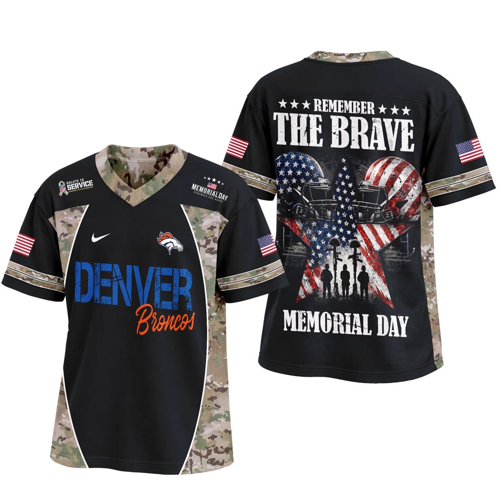 Denver Broncos | Premium NFL Memorial Day V-neck Baseball Jersey - Image 4