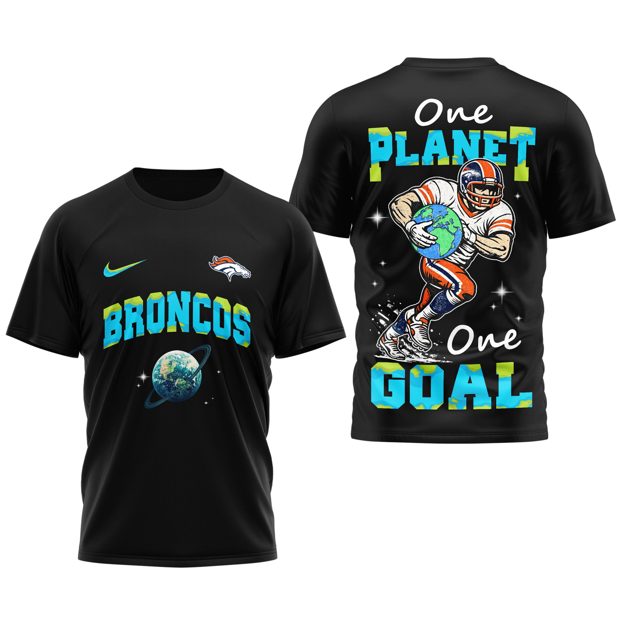 Denver Broncos | Premium NFL x Earth Day 3D Shirt - Image 4