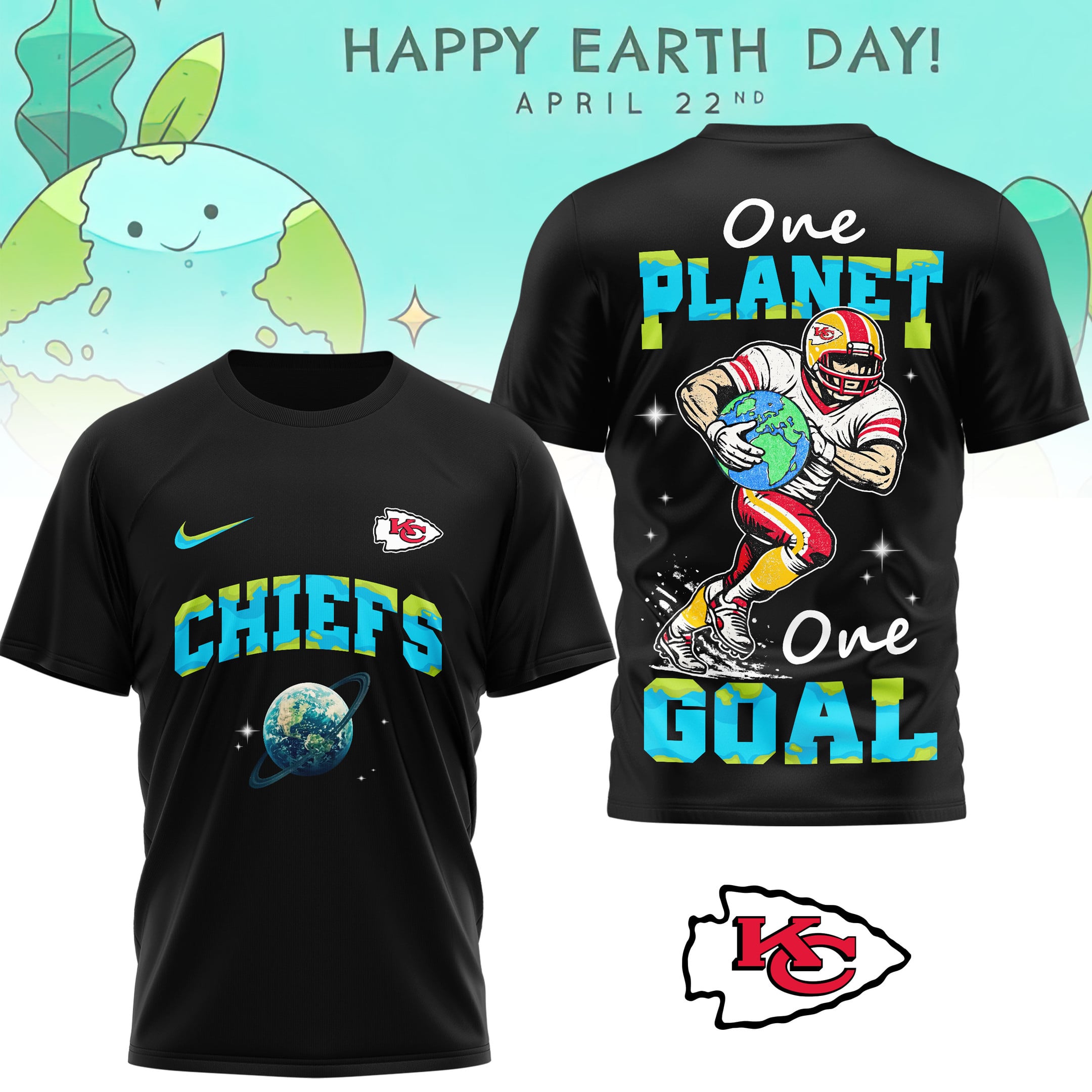 Kansas City Chiefs | Premium NFL x Earth Day 3D Shirt
