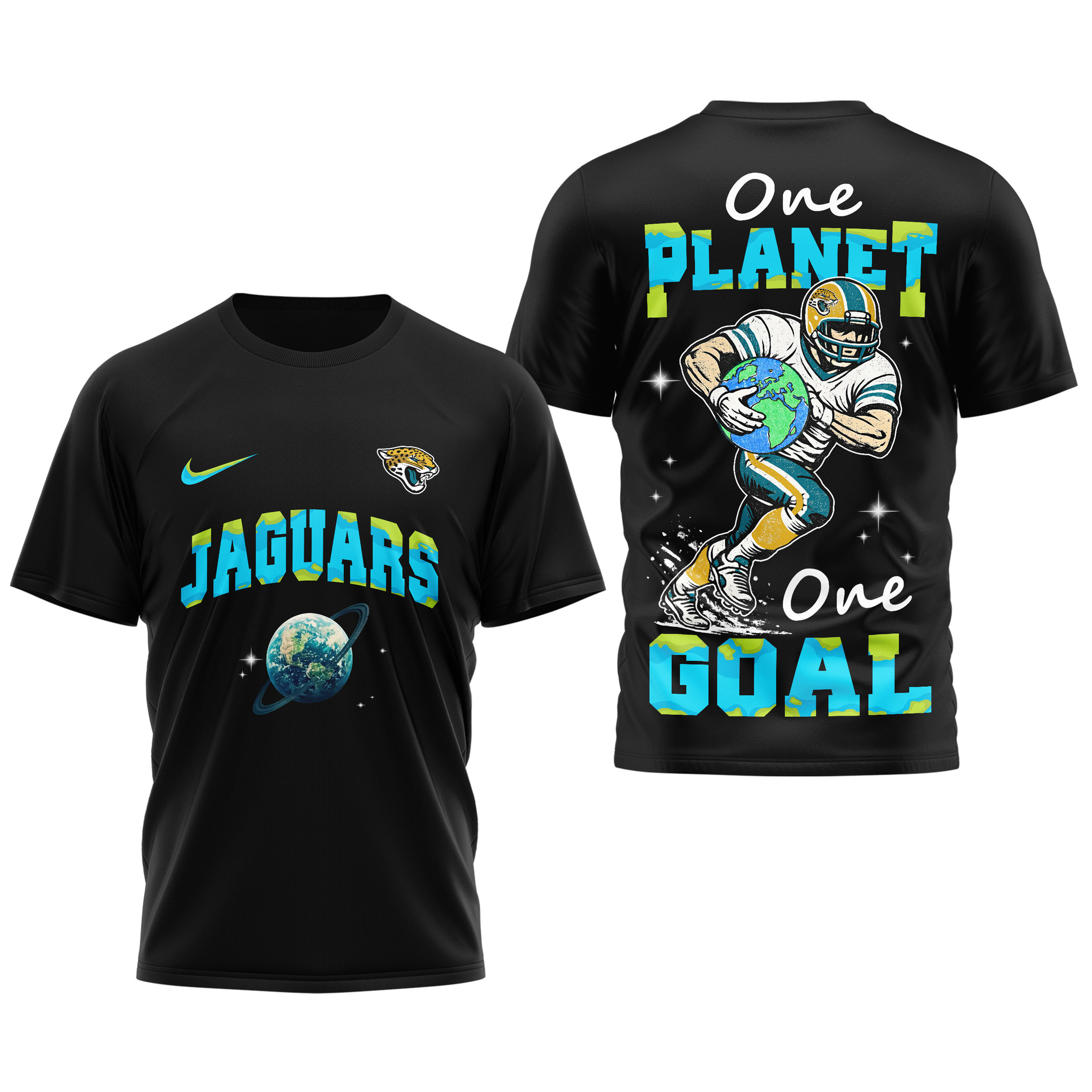 Jacksonville Jaguars | Premium NFL x Earth Day 3D Shirt - Image 4