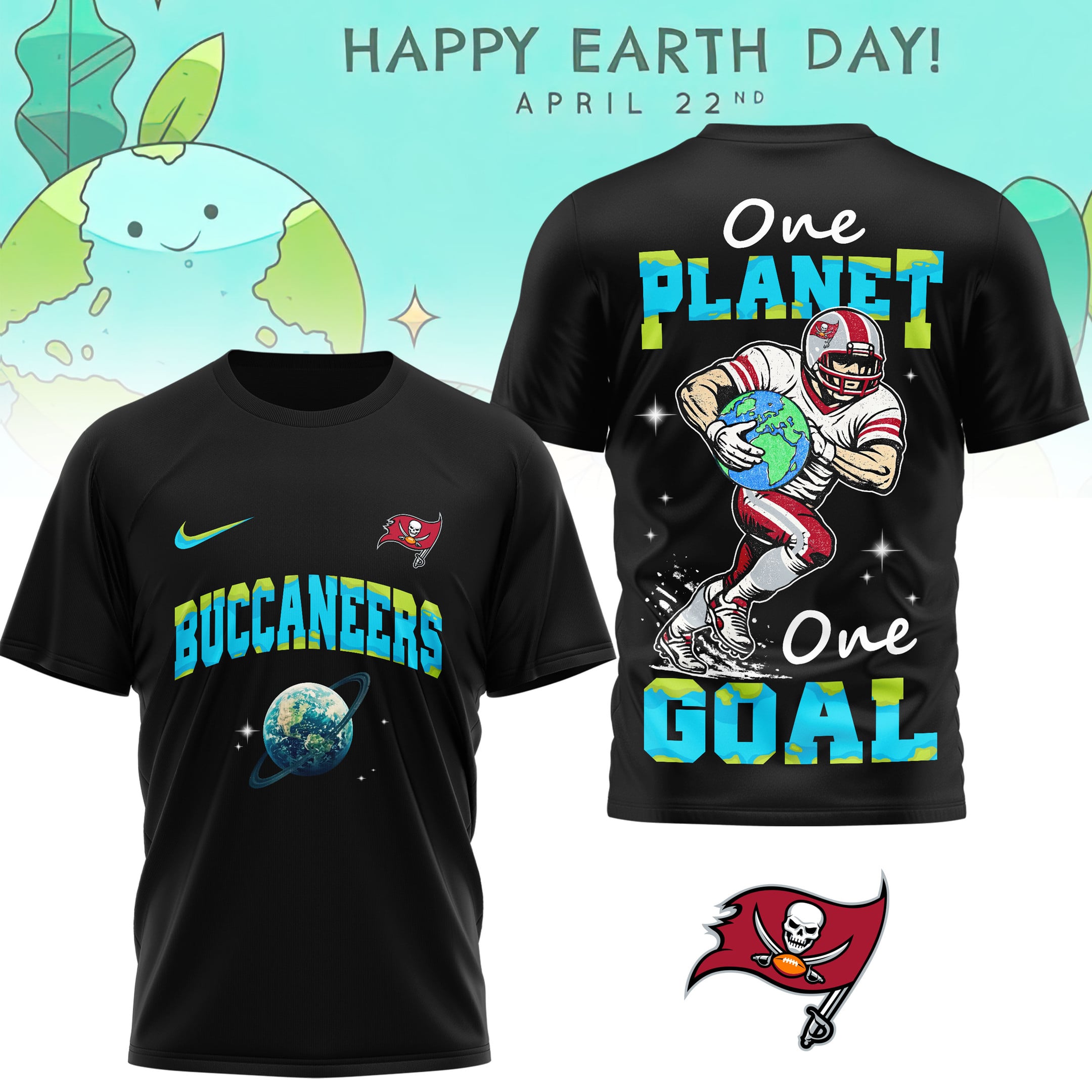 Tampa Bay Buccaneers | Premium NFL x Earth Day 3D Shirt