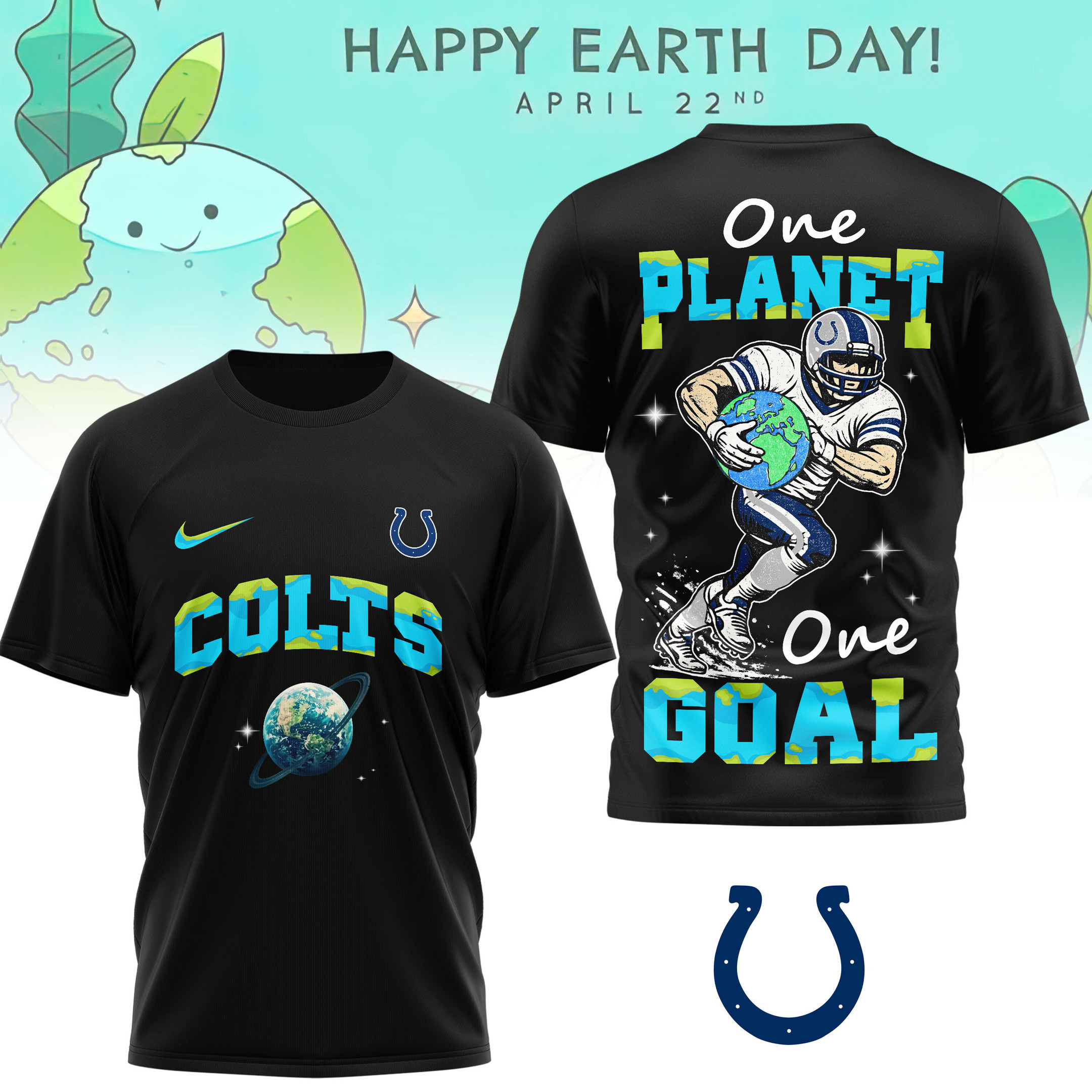 Indianapolis Colts | Premium NFL x Earth Day 3D Shirt