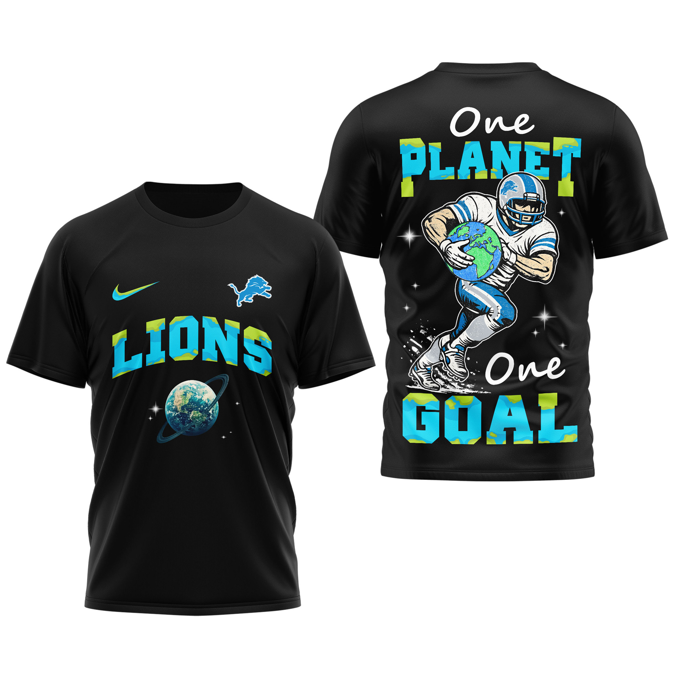 Detroit Lions | Premium NFL x Earth Day 3D Shirt - Image 4