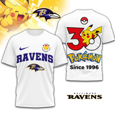 Baltimore Ravens | Premium NFL Pokemon 30th Anniversary 3D Shirt