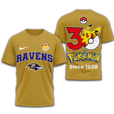 Baltimore Ravens | Premium NFL Pokemon 30th Anniversary 3D Shirt