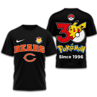 Chicago Bears | Premium NFL Pokemon 30th Anniversary 3D Shirt