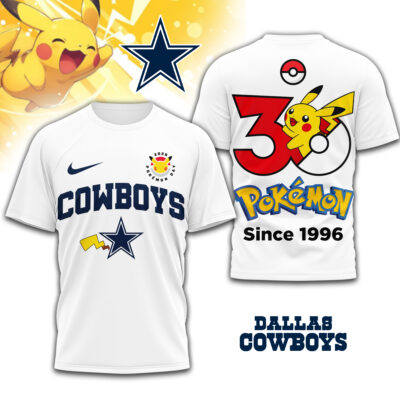 Dallas Cowboys | Premium NFL Pokemon 30th Anniversary 3D Shirt