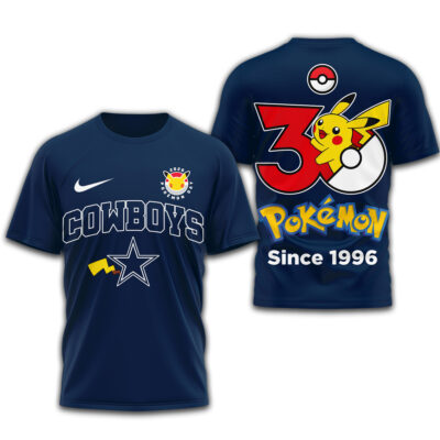Dallas Cowboys | Premium NFL Pokemon 30th Anniversary 3D Shirt