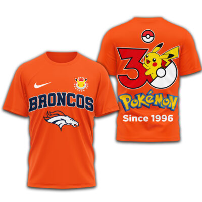 Denver Broncos | Premium NFL Pokemon 30th Anniversary 3D Shirt