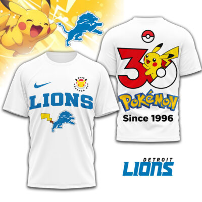 Detroit Lions | Premium NFL Pokemon 30th Anniversary 3D Shirt