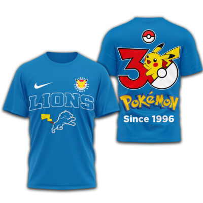 Detroit Lions | Premium NFL Pokemon 30th Anniversary 3D Shirt