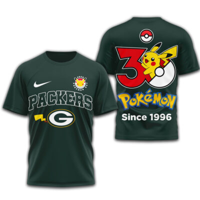 Green Bay Packers | Premium NFL Pokemon 30th Anniversary 3D Shirt