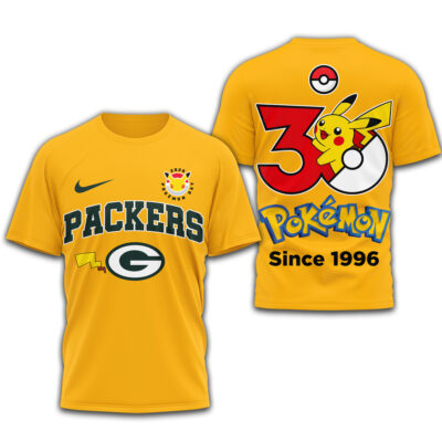 Green Bay Packers | Premium NFL Pokemon 30th Anniversary 3D Shirt
