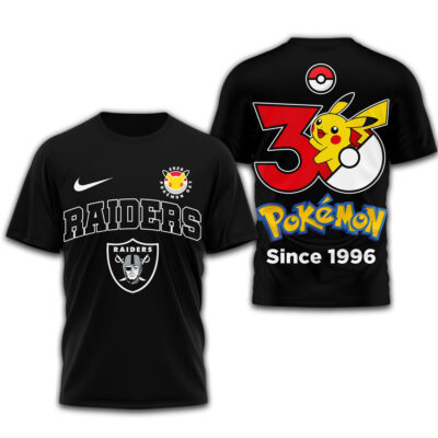 Las Vegas Raiders | Premium NFL Pokemon 30th Anniversary 3D Shirt