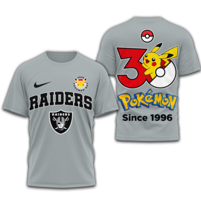 Las Vegas Raiders | Premium NFL Pokemon 30th Anniversary 3D Shirt