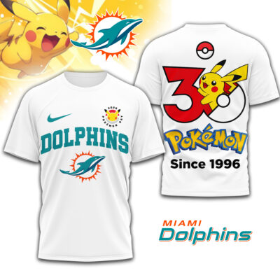 Miami Dolphins | Premium NFL Pokemon 30th Anniversary 3D Shirt