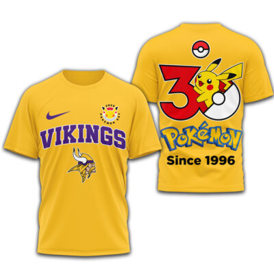 Minnesota Vikings | Premium NFL Pokemon 30th Anniversary 3D Shirt
