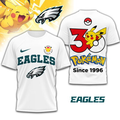 Philadelphia Eagles | Premium NFL Pokemon 30th Anniversary 3D Shirt