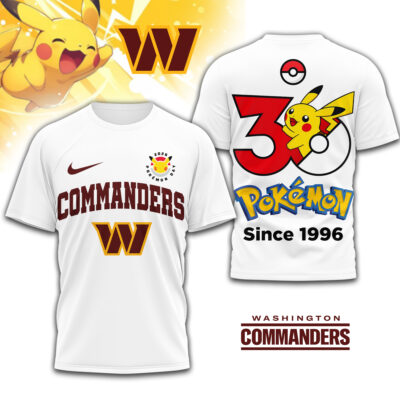 Washington Commanders | Premium NFL Pokemon 30th Anniversary 3D Shirt