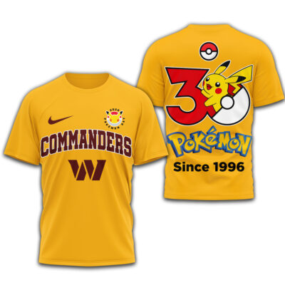Washington Commanders | Premium NFL Pokemon 30th Anniversary 3D Shirt