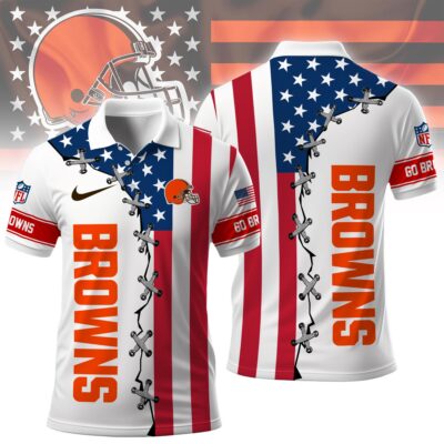 Cleveland Browns | Premium NFL Freedom American Polo - 3XL