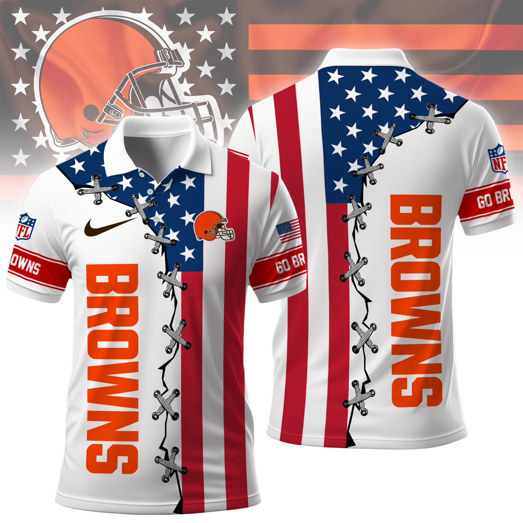 Cleveland Browns | Premium NFL Freedom American Polo