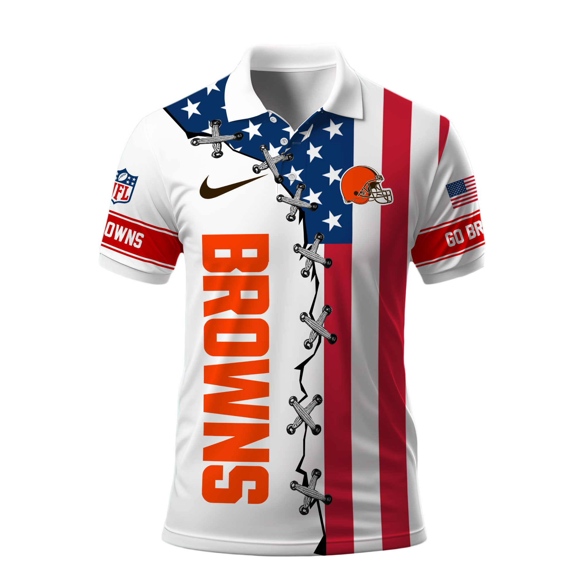 Cleveland Browns | Premium NFL Freedom American Polo - Image 2