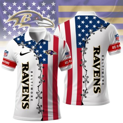 Baltimore Ravens | Premium NFL Freedom American Polo - 4XL