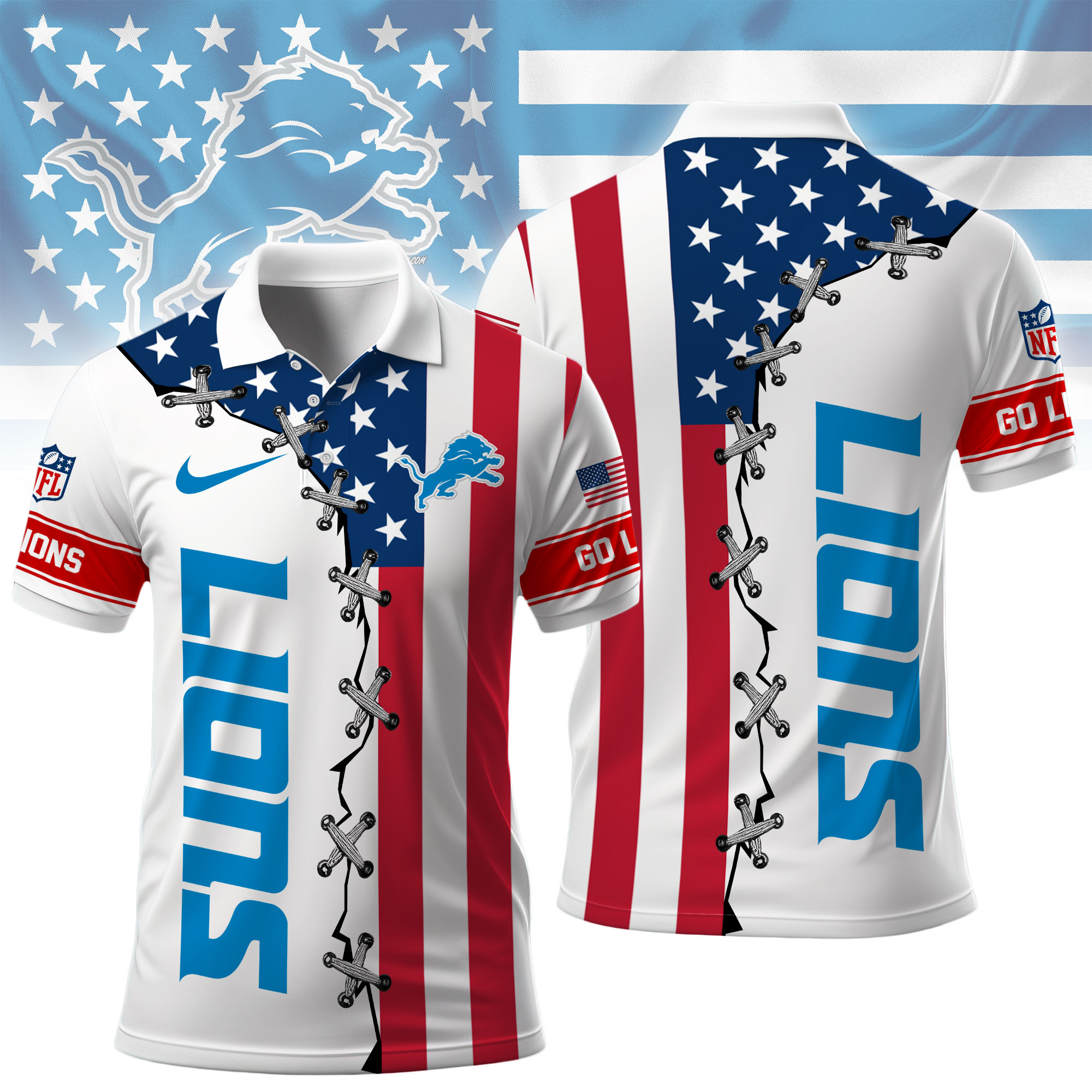 Detroit Lions | Premium NFL Freedom American Polo