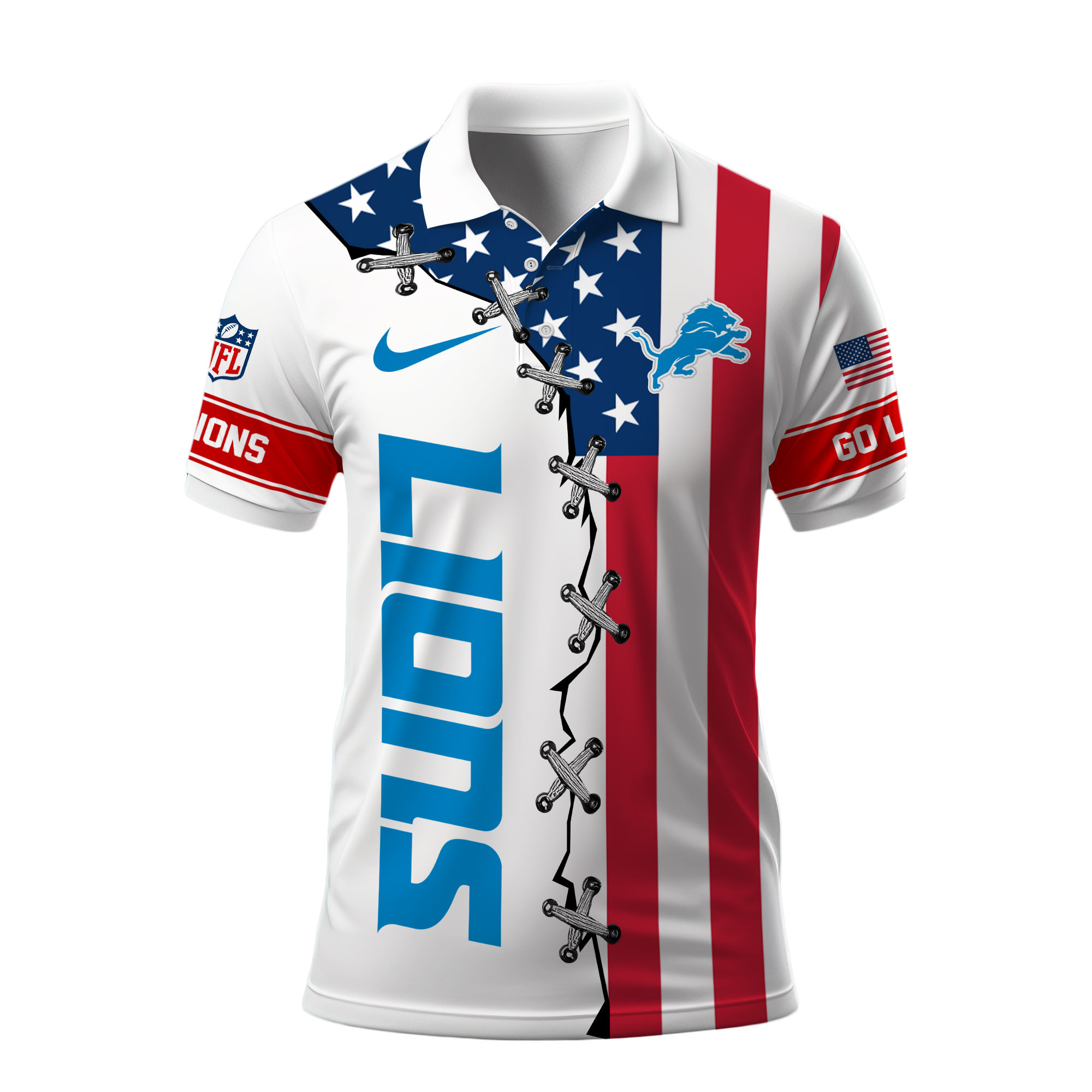 Detroit Lions | Premium NFL Freedom American Polo - Image 2