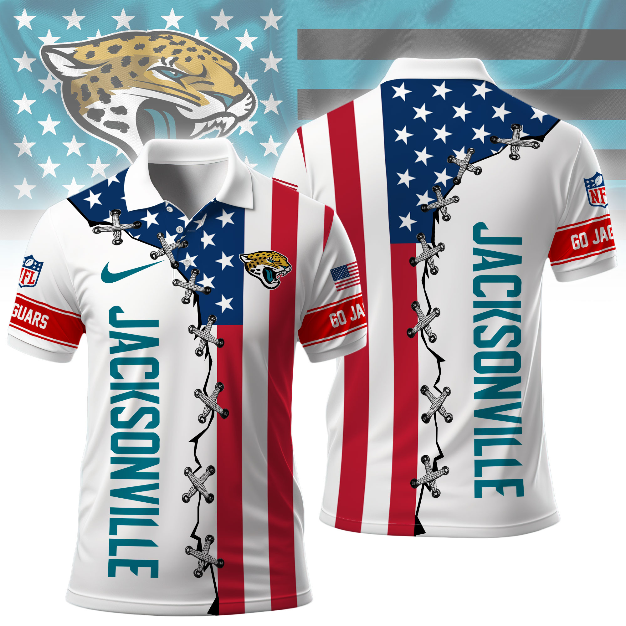 Jacksonville Jaguars | Premium NFL Freedom American Polo