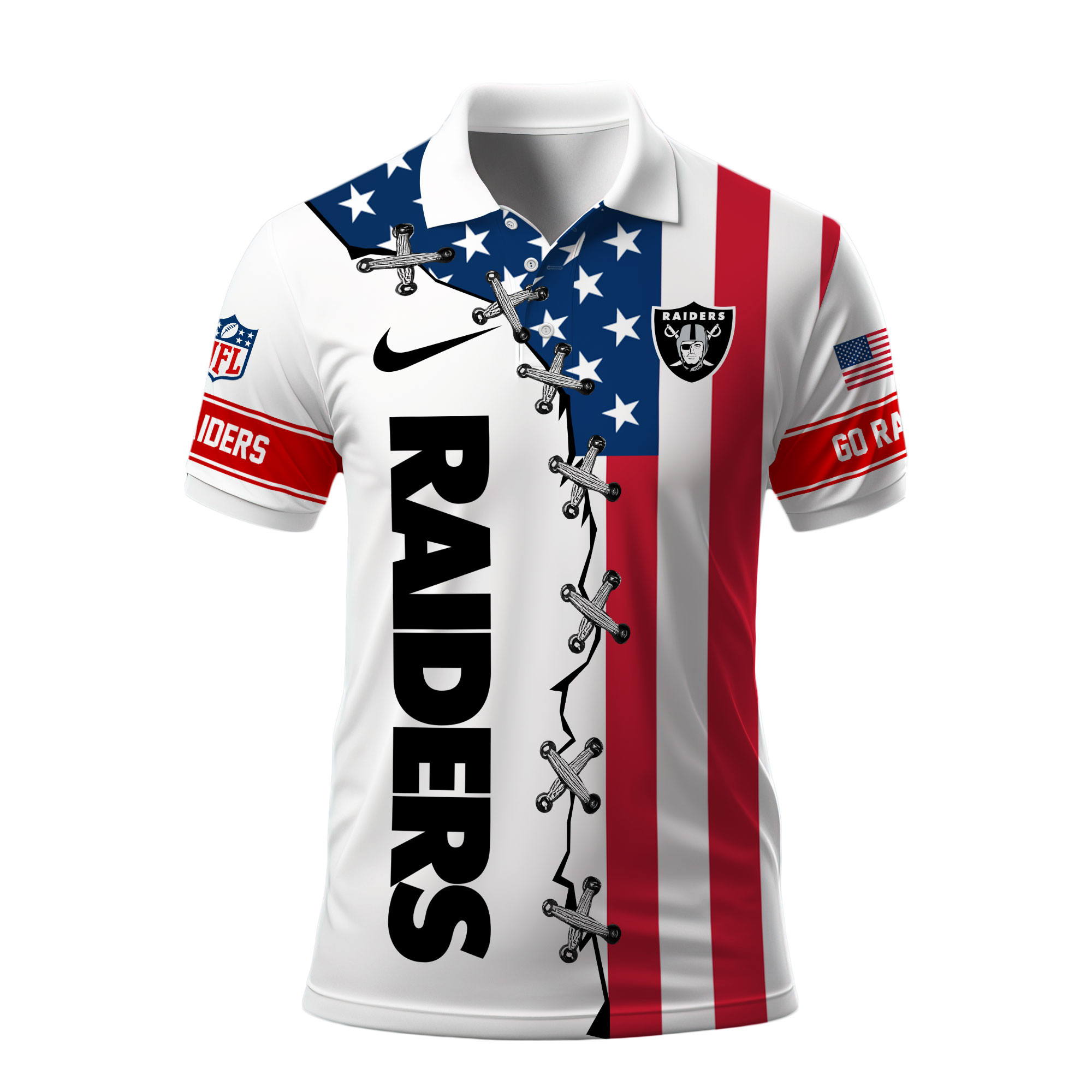 Las Vegas Raiders | Premium NFL Freedom American Polo - Image 2