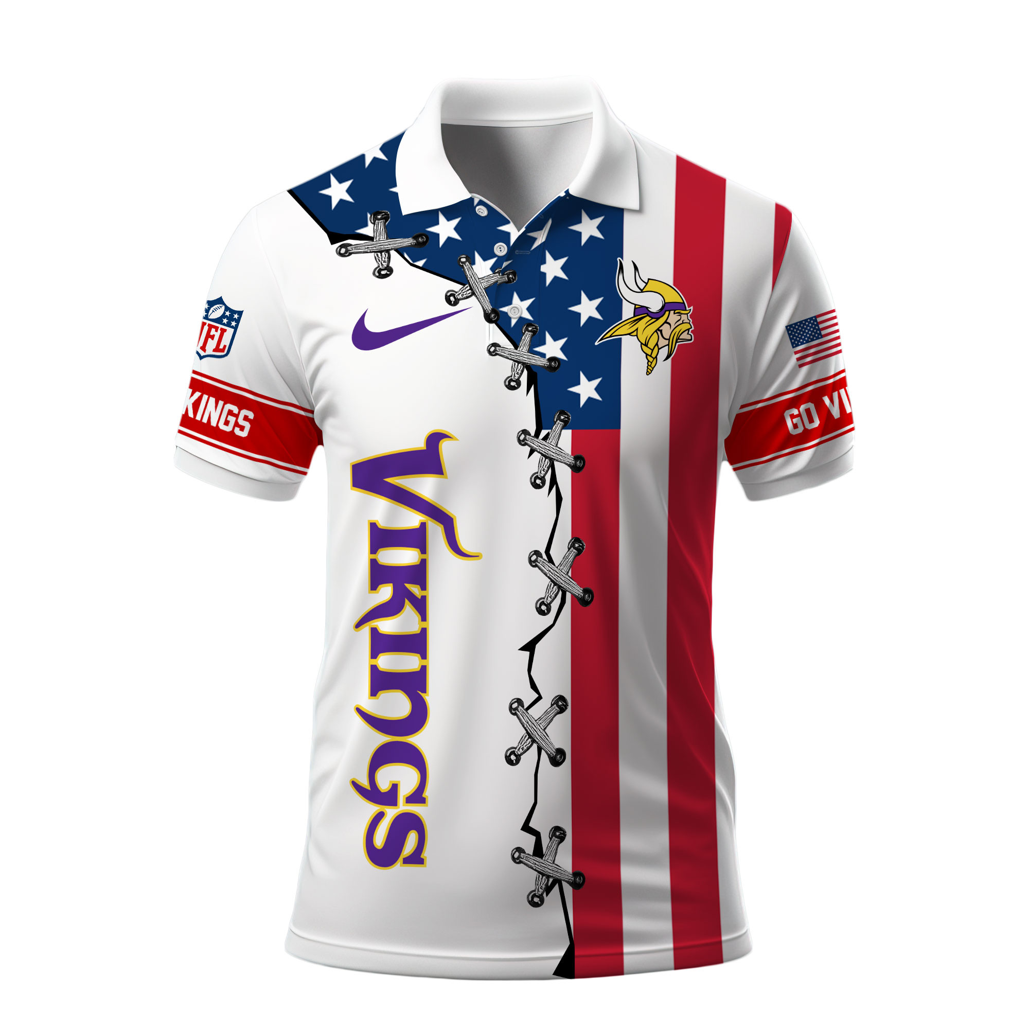 Minnesota Vikings | Premium NFL Freedom American Polo - Image 2