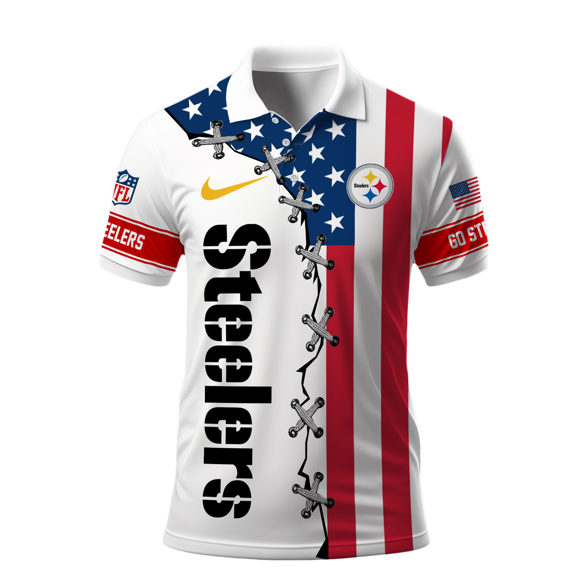 Pittsburgh Steelers | Premium NFL Freedom American Polo - Image 2